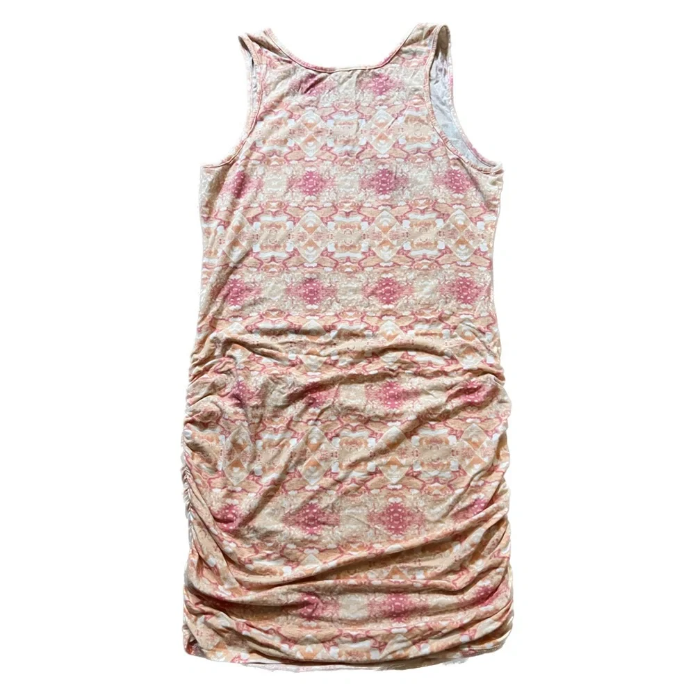 Victoria Secret Tank Coverup Dress Ruched Sides Pink Coral Size Medium - Picture 4 of 5